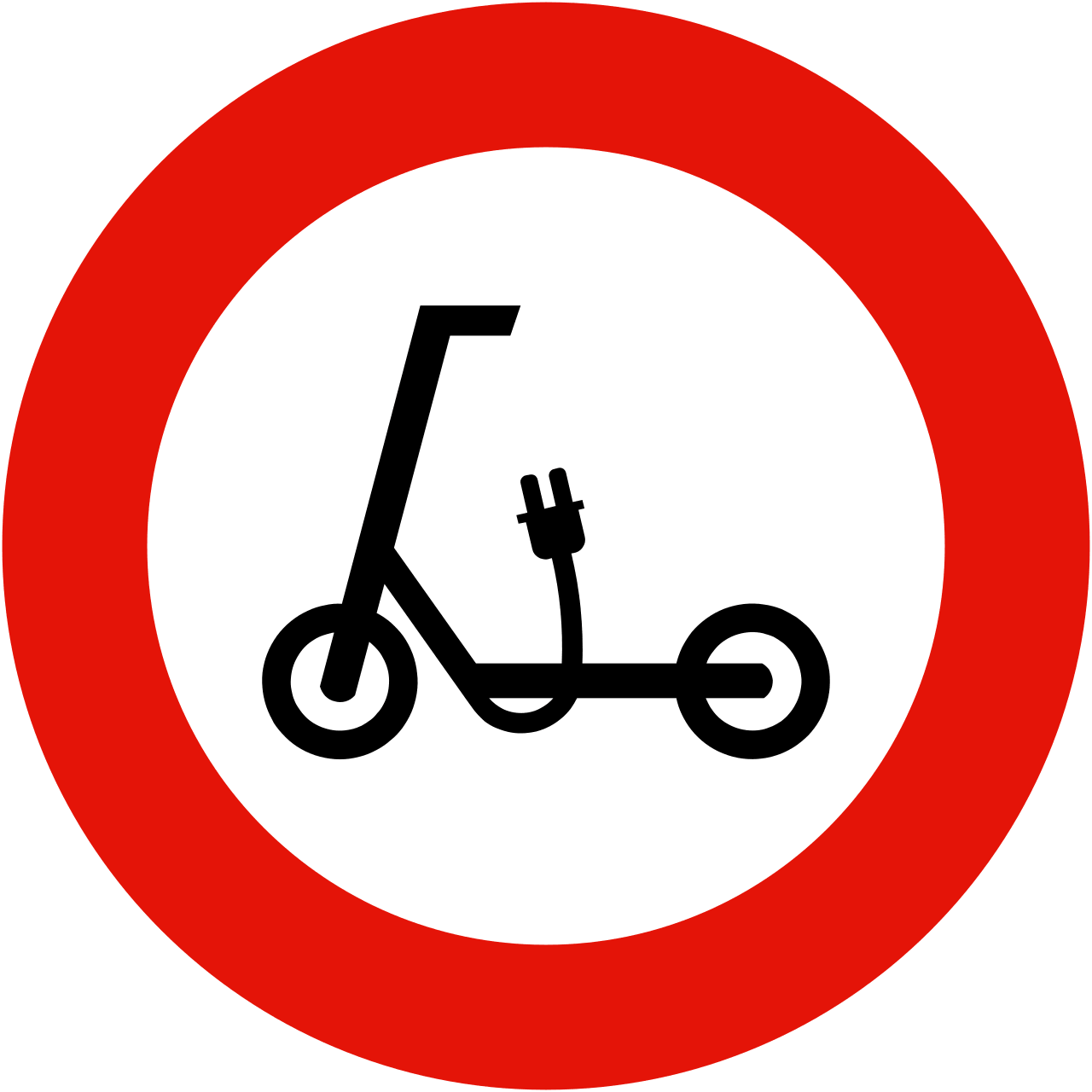 Señal R-118 — Entrada prohibida a vehículos de movilidad personal