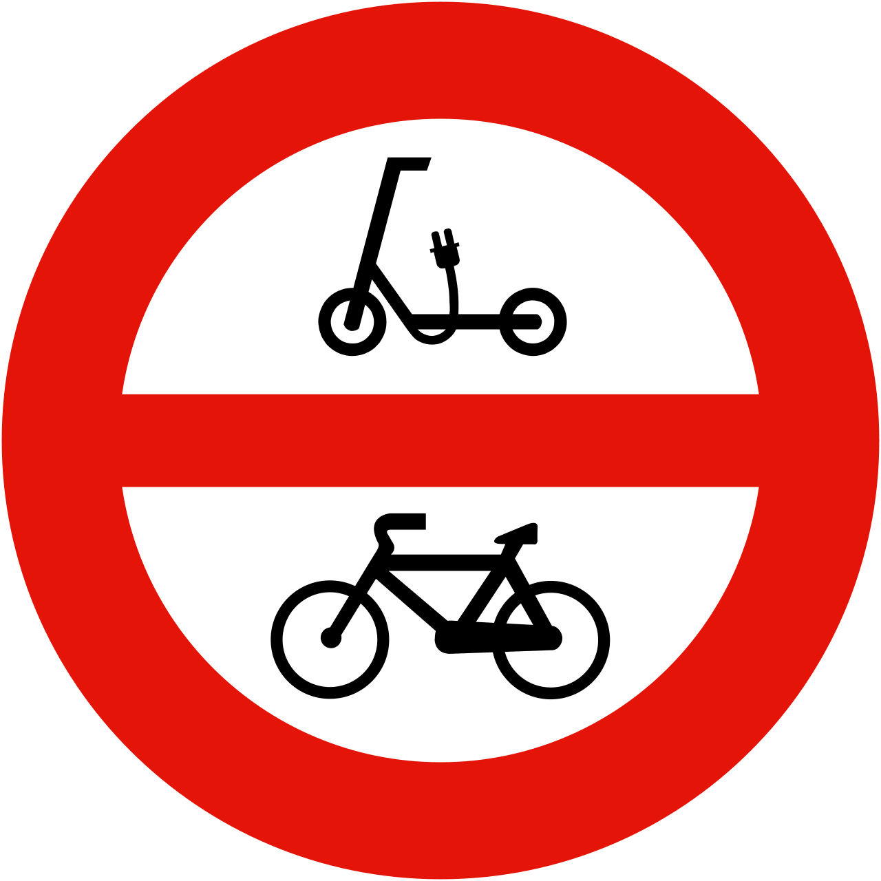 Señal R-119 — Entrada prohibida a ciclos y vehículos de movilidad personal