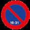 Señal R-308d — Estacionamiento prohibido — quincenas pares