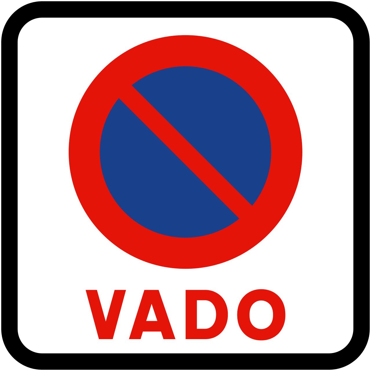 Señal R-308e — Estacionamiento prohibido frente a vado