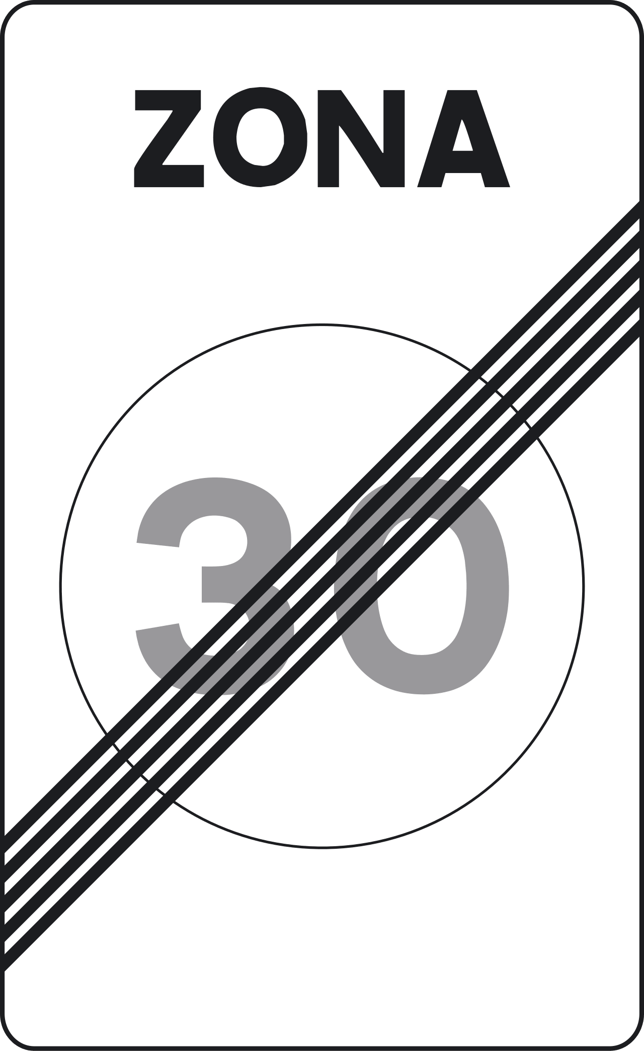 Señal S-31 — Fin de zona 30