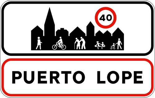 Señal S-500 — Entrada a población