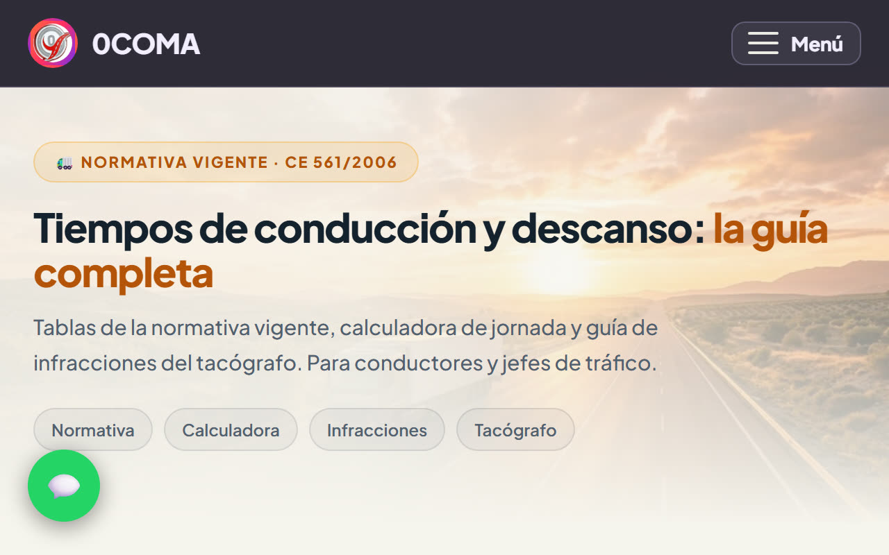 Tiempos de conducción y tacógrafo